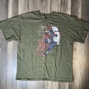 Naruto Shippuden Kakashi Hatake Graphic T Shirt Olive Green XL Anime Manga